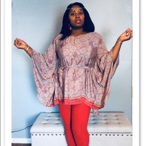 Indie inspired silk-feel blouse